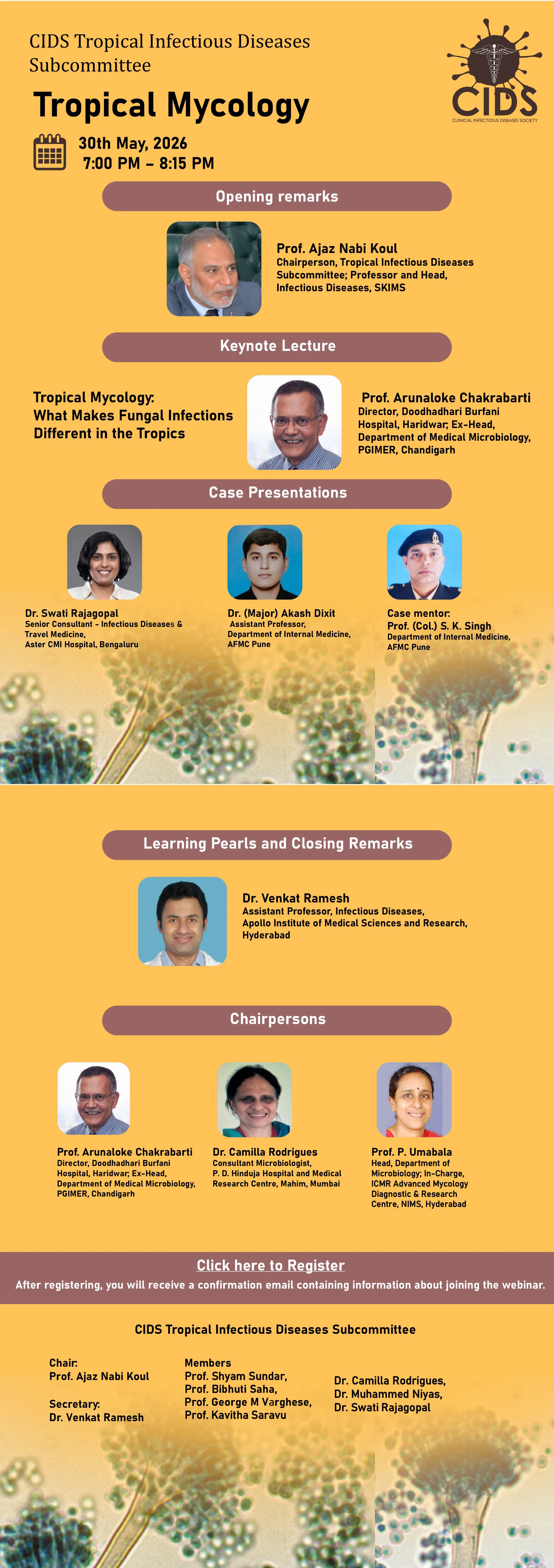 CIDS Tropical Infectious Diseases Subcommittee – Tropical Mycology, 30th May 2026